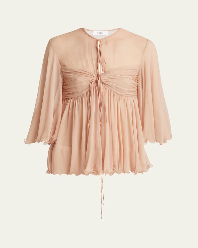 Georgette Keyhole Blouse